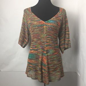 New Directions size large multicolored crochet top